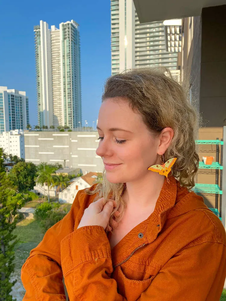 70s Moth Earrings