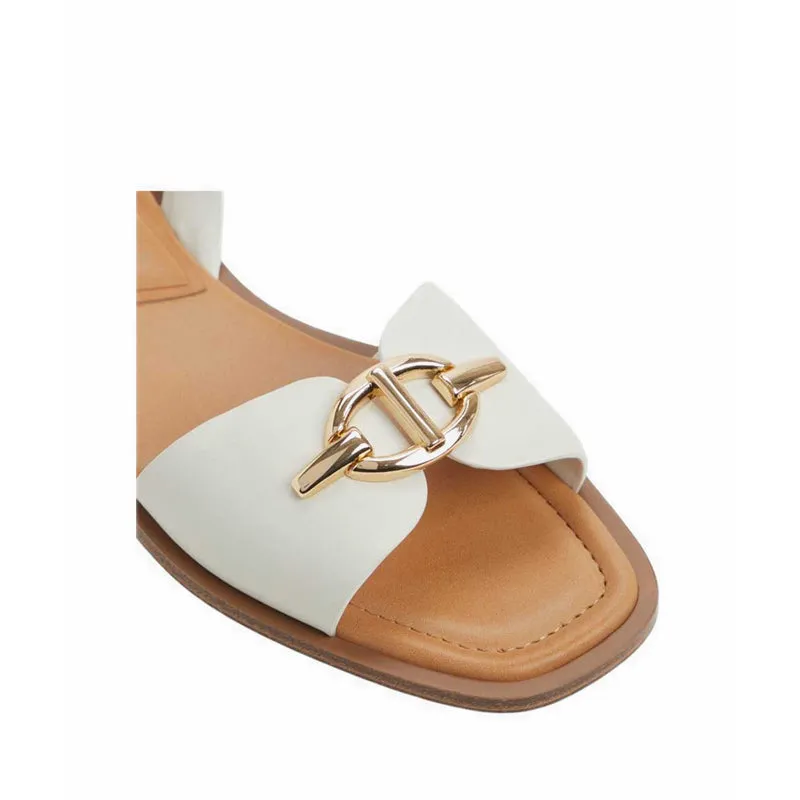 ALDO GOASSI FLAT SANDALS - WHITE/BONE