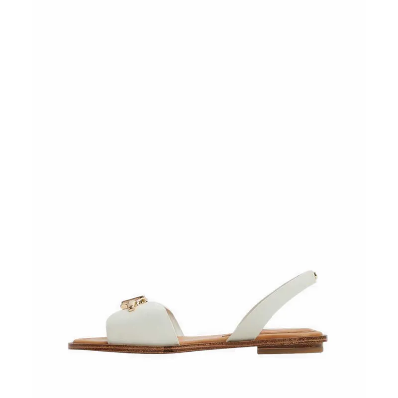 ALDO GOASSI FLAT SANDALS - WHITE/BONE