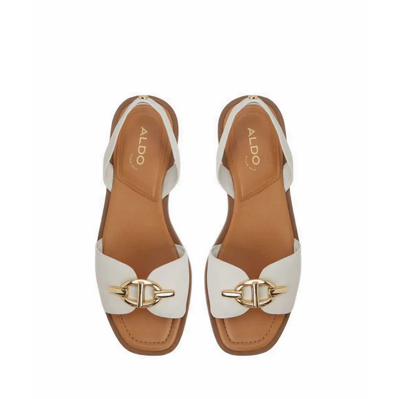 ALDO GOASSI FLAT SANDALS - WHITE/BONE