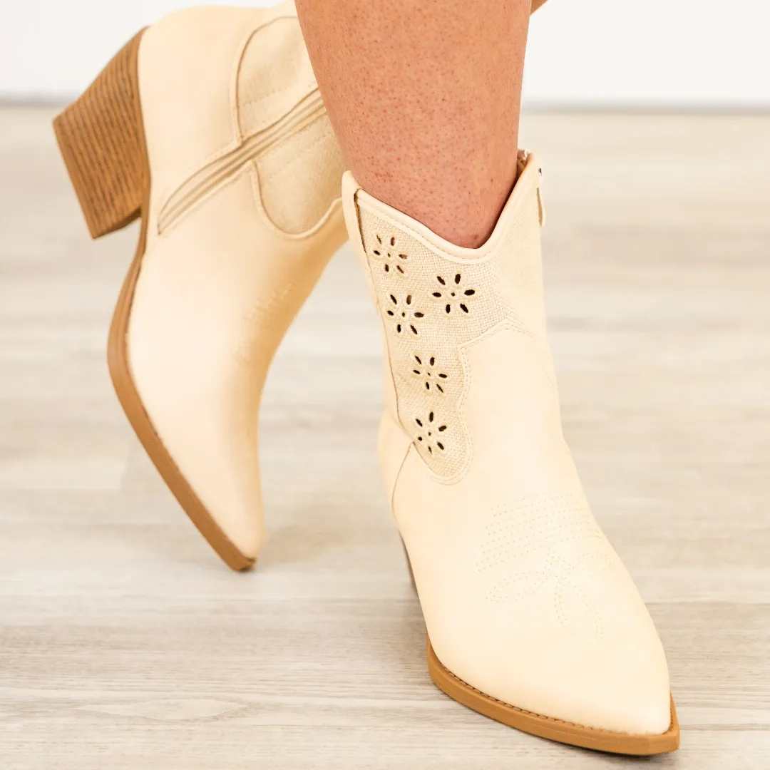 All For Fun Booties, Beige