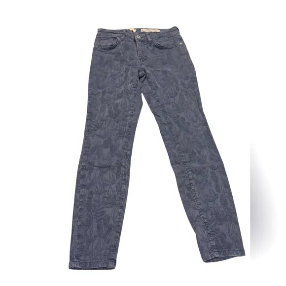 Anthropologie Pilcro Letterpress High Rise Skinny Grey Pattern Jean Size 25P