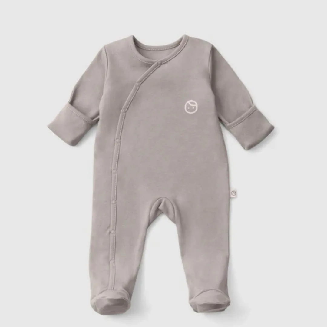 Basic Organic Cotton Footed Babygrow Grey