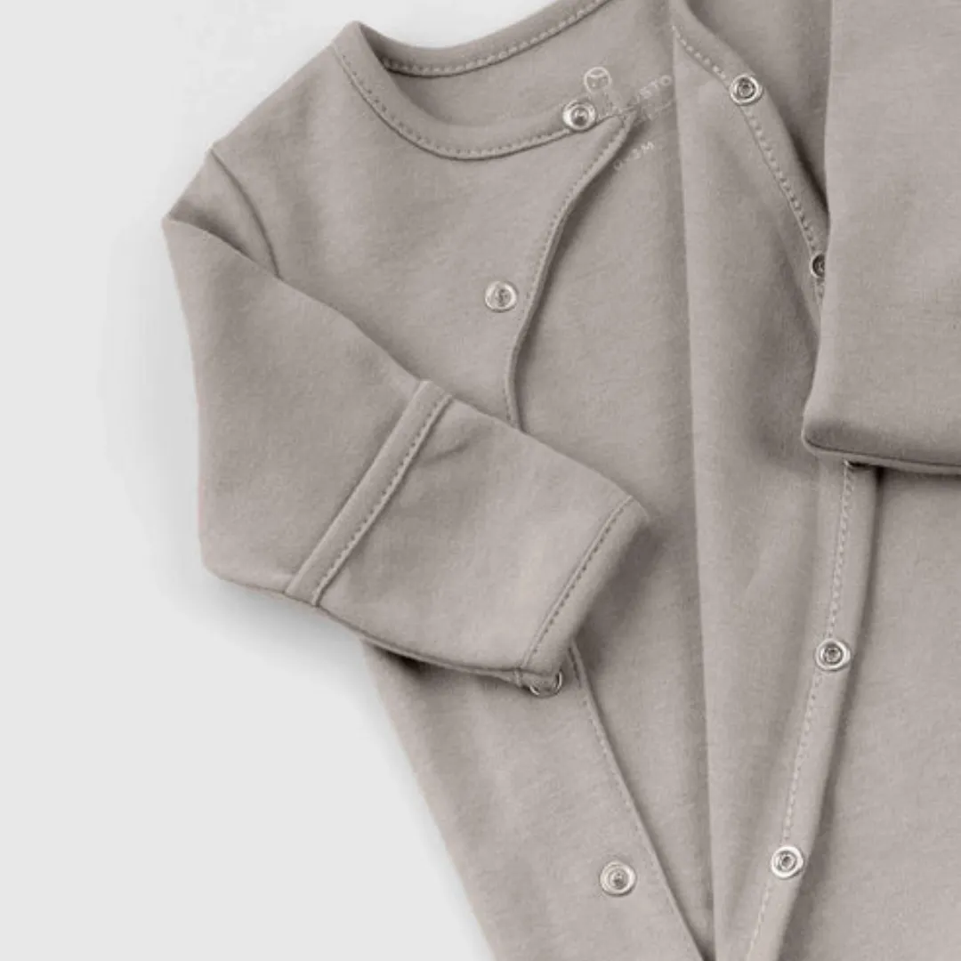 Basic Organic Cotton Footed Babygrow Grey