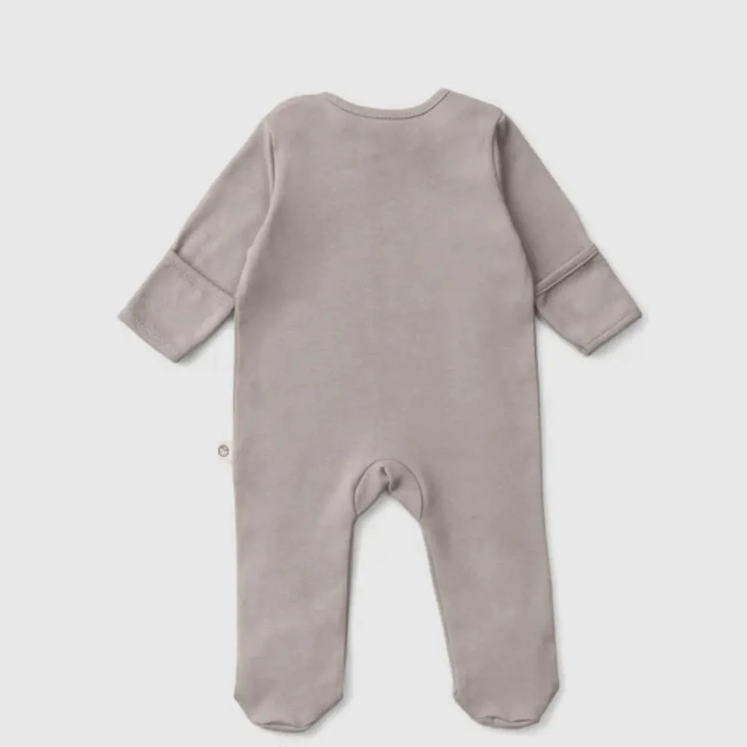 Basic Organic Cotton Footed Babygrow Grey