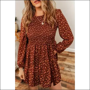 Brown Ditsy Floral Mini Dress: Prepare for Maximum Thirst  🌻