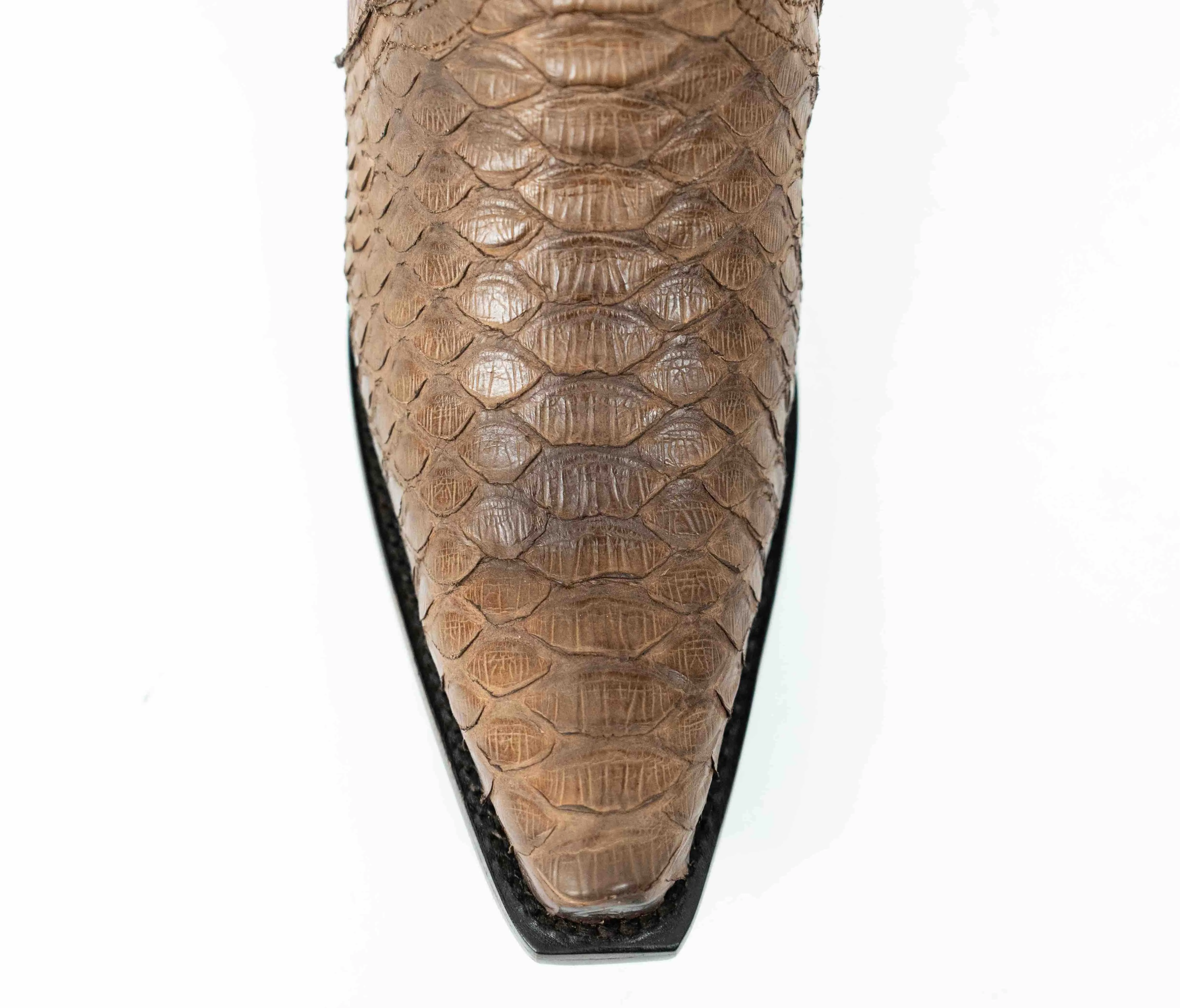 Brown Python Snip Toe Western Booties