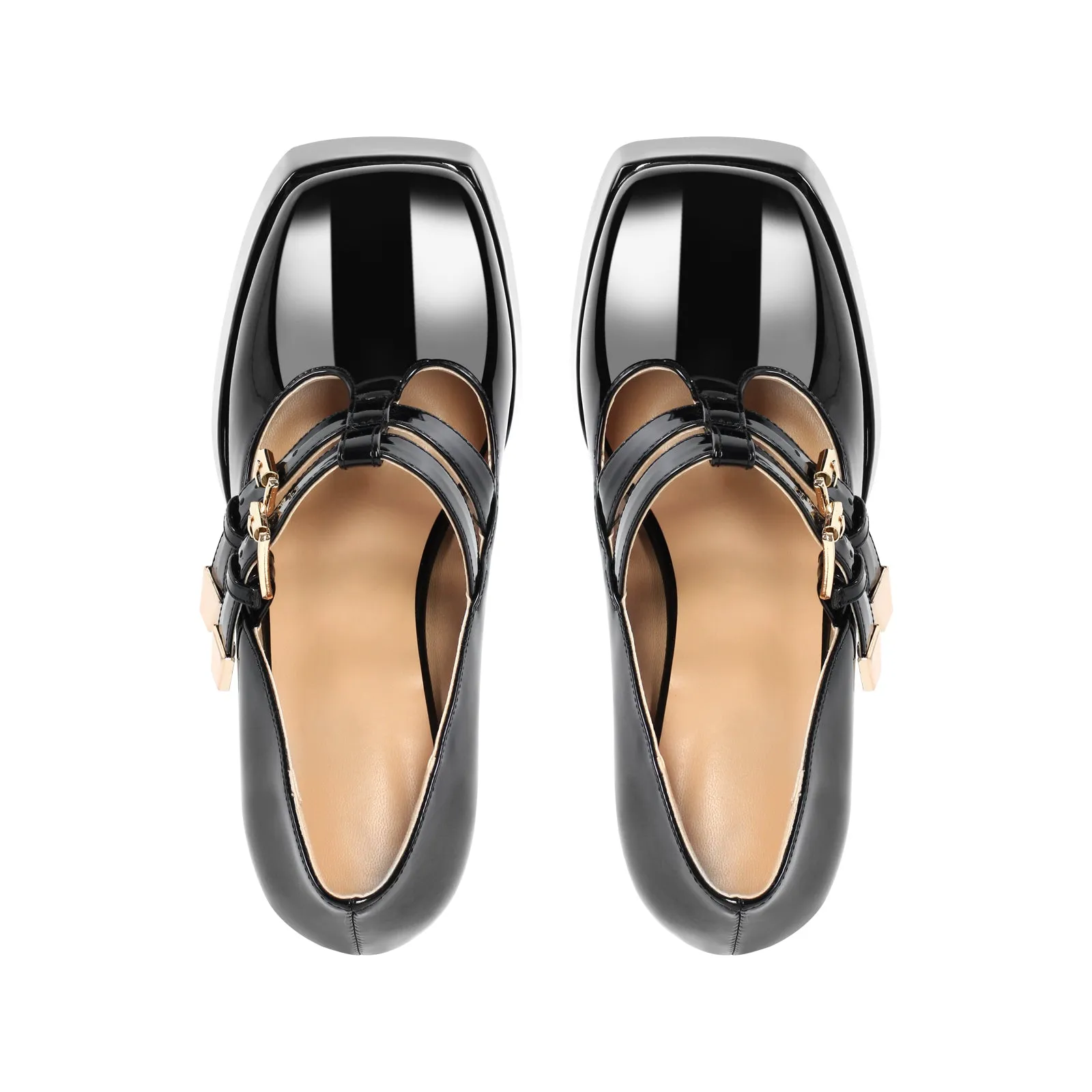 Chunky Heel Straps Mary Jane Pumps