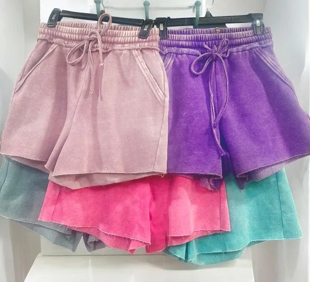 COASTAL CRUSH SHORTS - ZENANA (violet)
