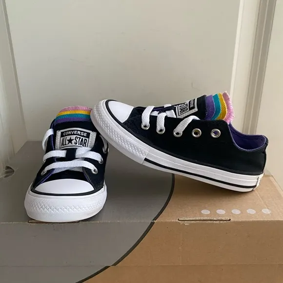 Converse Chuck Taylor Rainbow tongue Kids Sneakers - SZ 11 C
