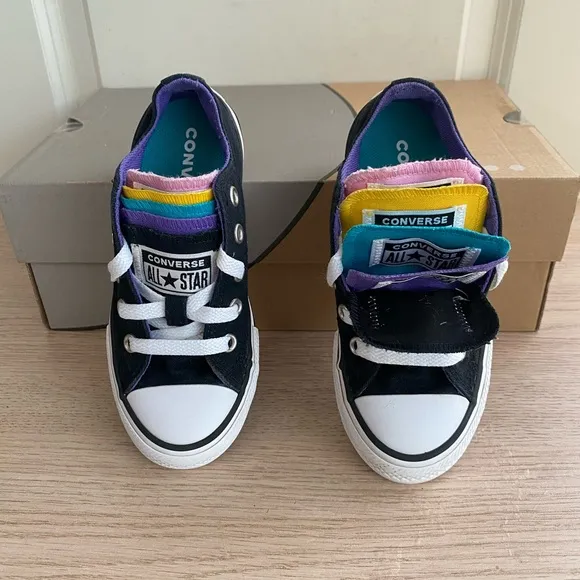 Converse Chuck Taylor Rainbow tongue Kids Sneakers - SZ 11 C