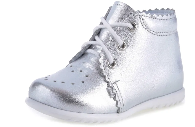 Emel Silver Heart Lace-Up Bootie