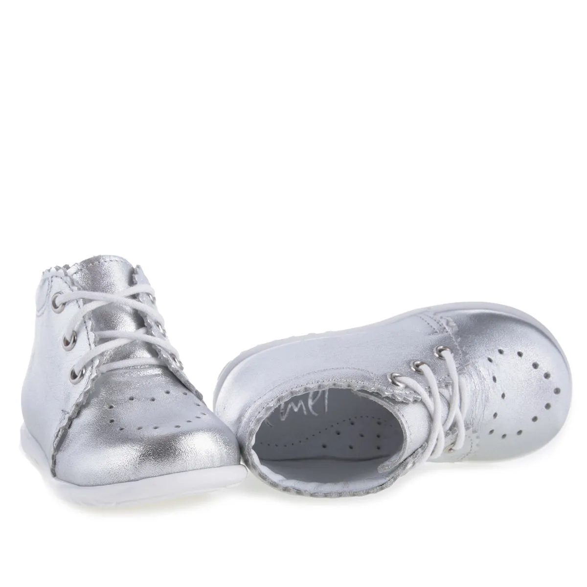 Emel Silver Heart Lace-Up Bootie