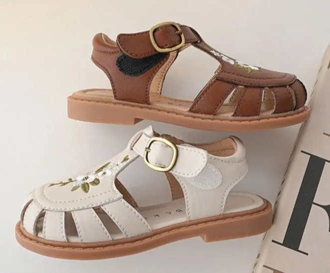 Flowers Embroidered Sandals