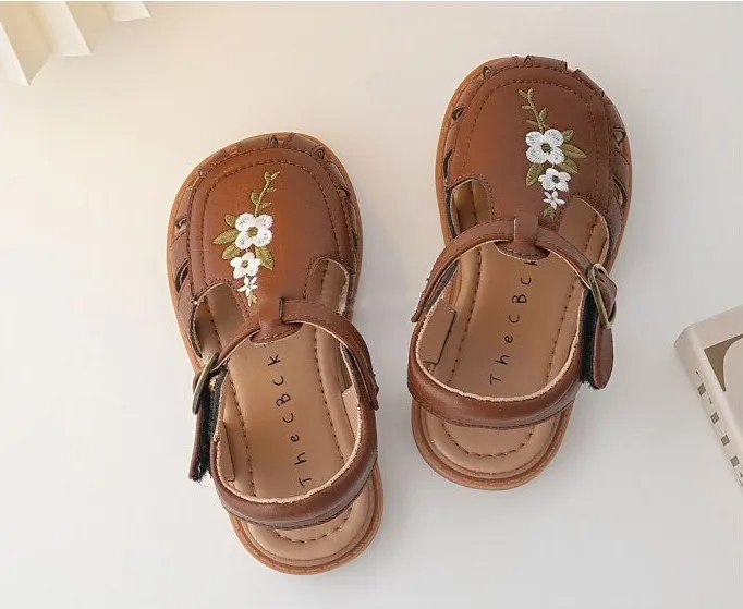 Flowers Embroidered Sandals