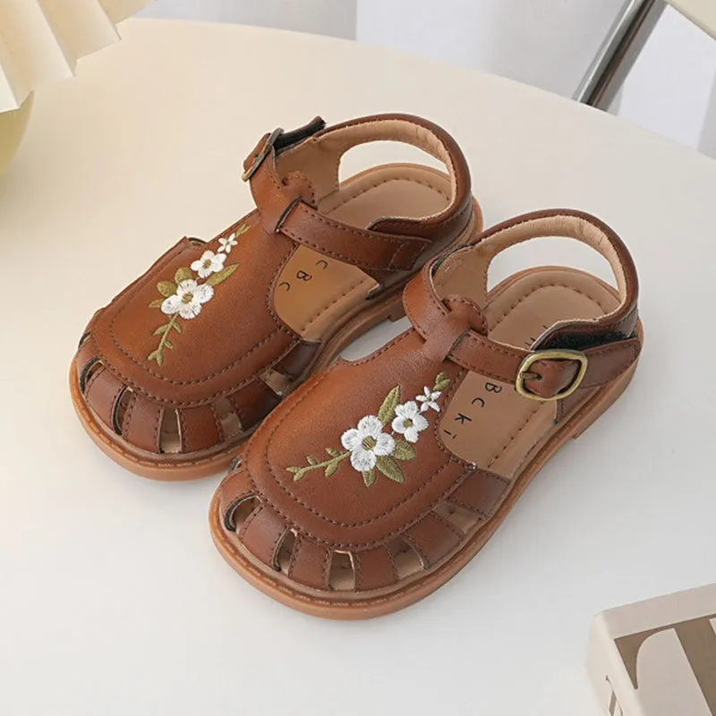 Flowers Embroidered Sandals