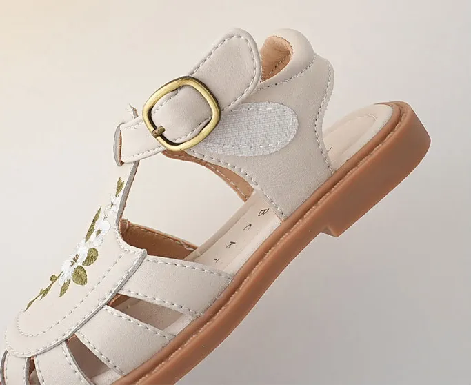 Flowers Embroidered Sandals