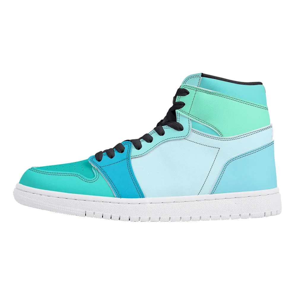 Gradient Blue Stylish Streetwear High-Top Sneakers