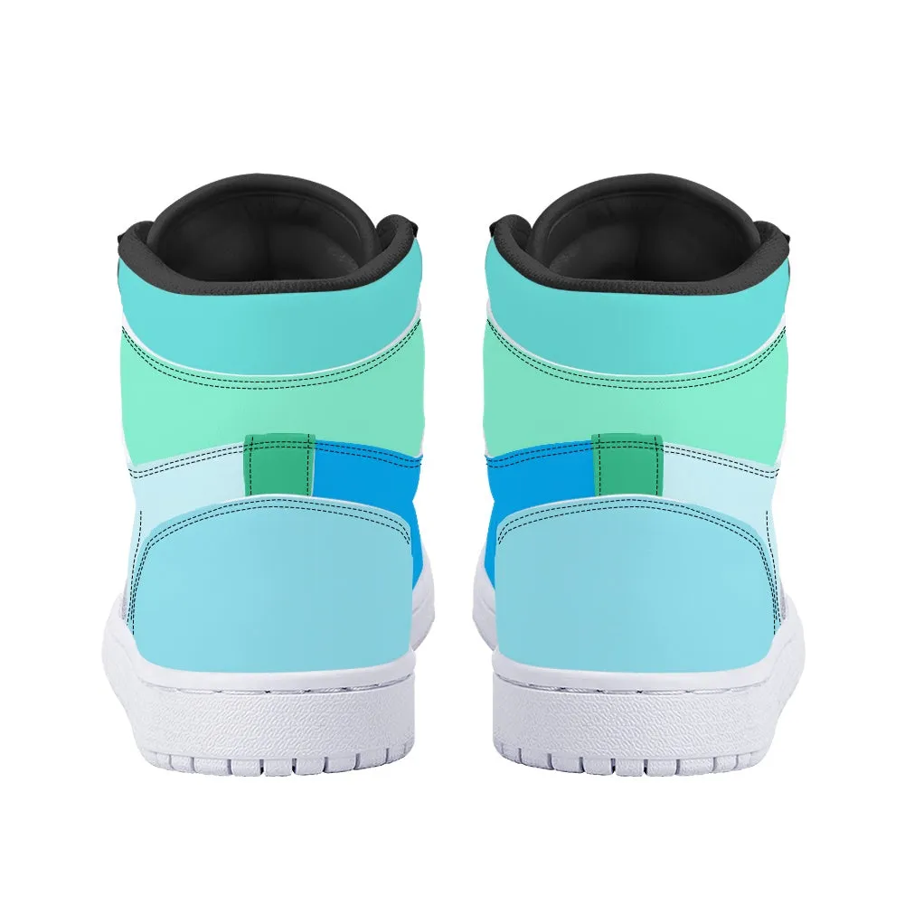 Gradient Blue Stylish Streetwear High-Top Sneakers