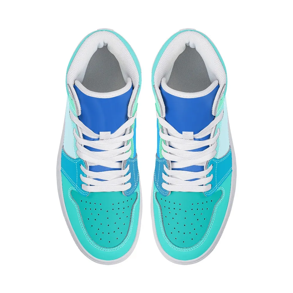 Gradient Blue Stylish Streetwear High-Top Sneakers