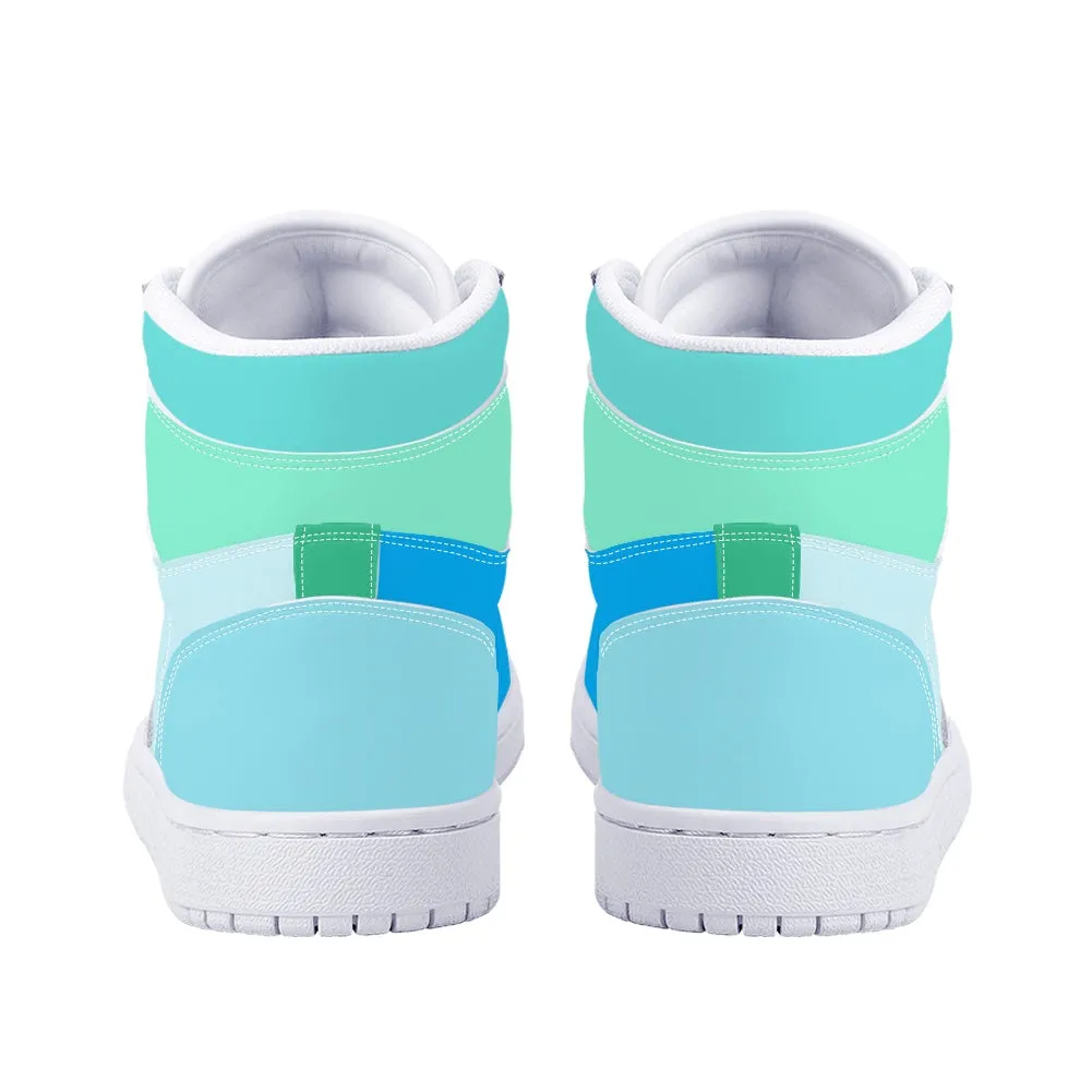 Gradient Blue Stylish Streetwear High-Top Sneakers