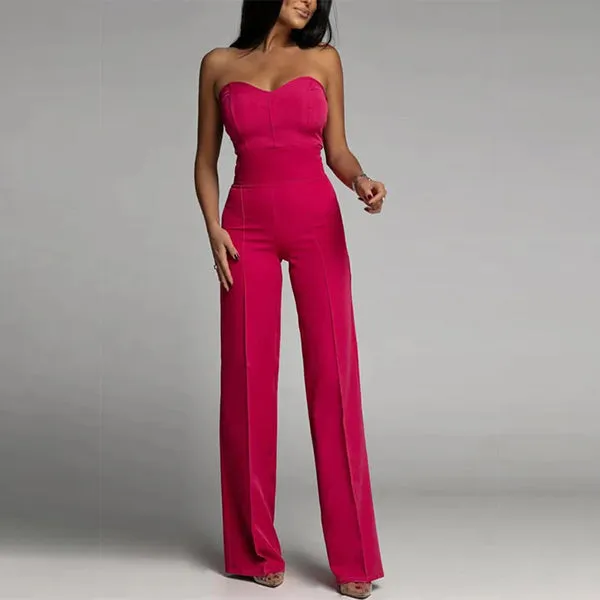 High Waist Strapless Jumpsuit
