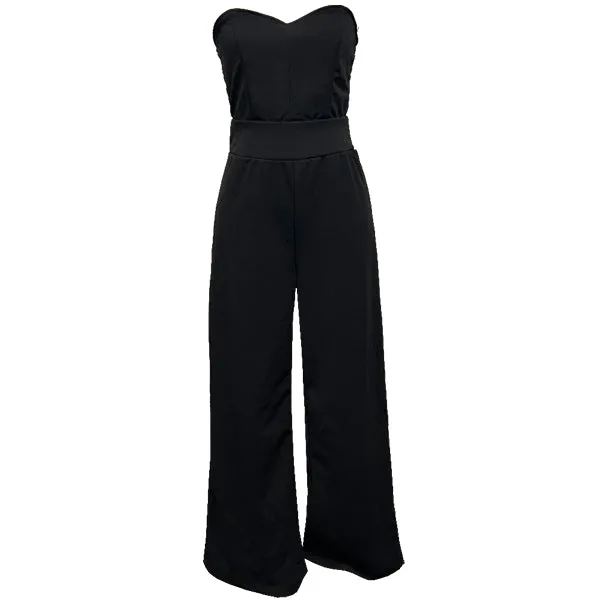 High Waist Strapless Jumpsuit