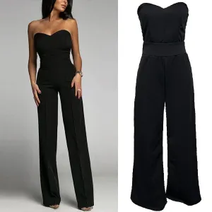 High Waist Strapless Jumpsuit