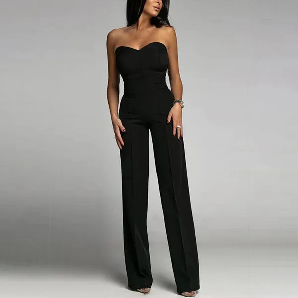 High Waist Strapless Jumpsuit