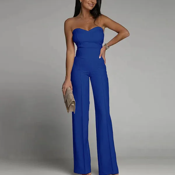 High Waist Strapless Jumpsuit
