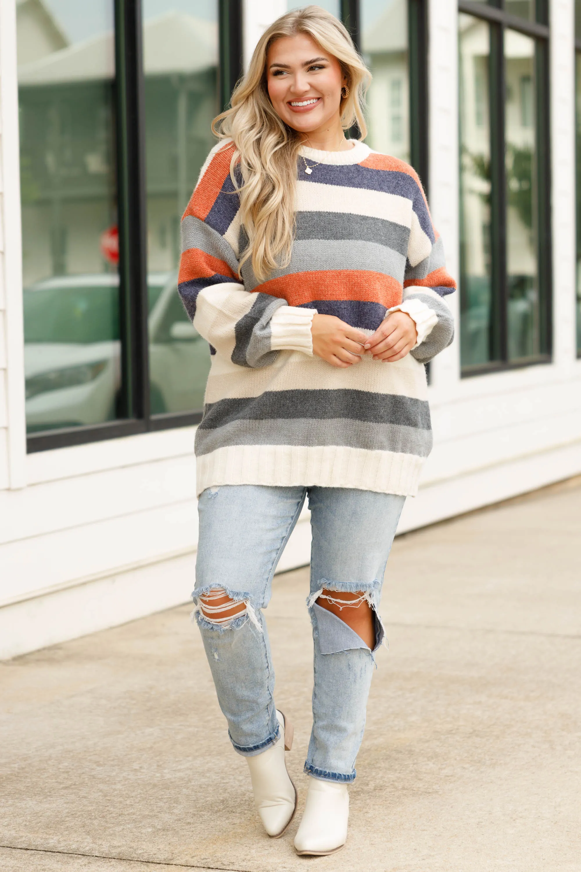How Far We've Come Sweater, Cream