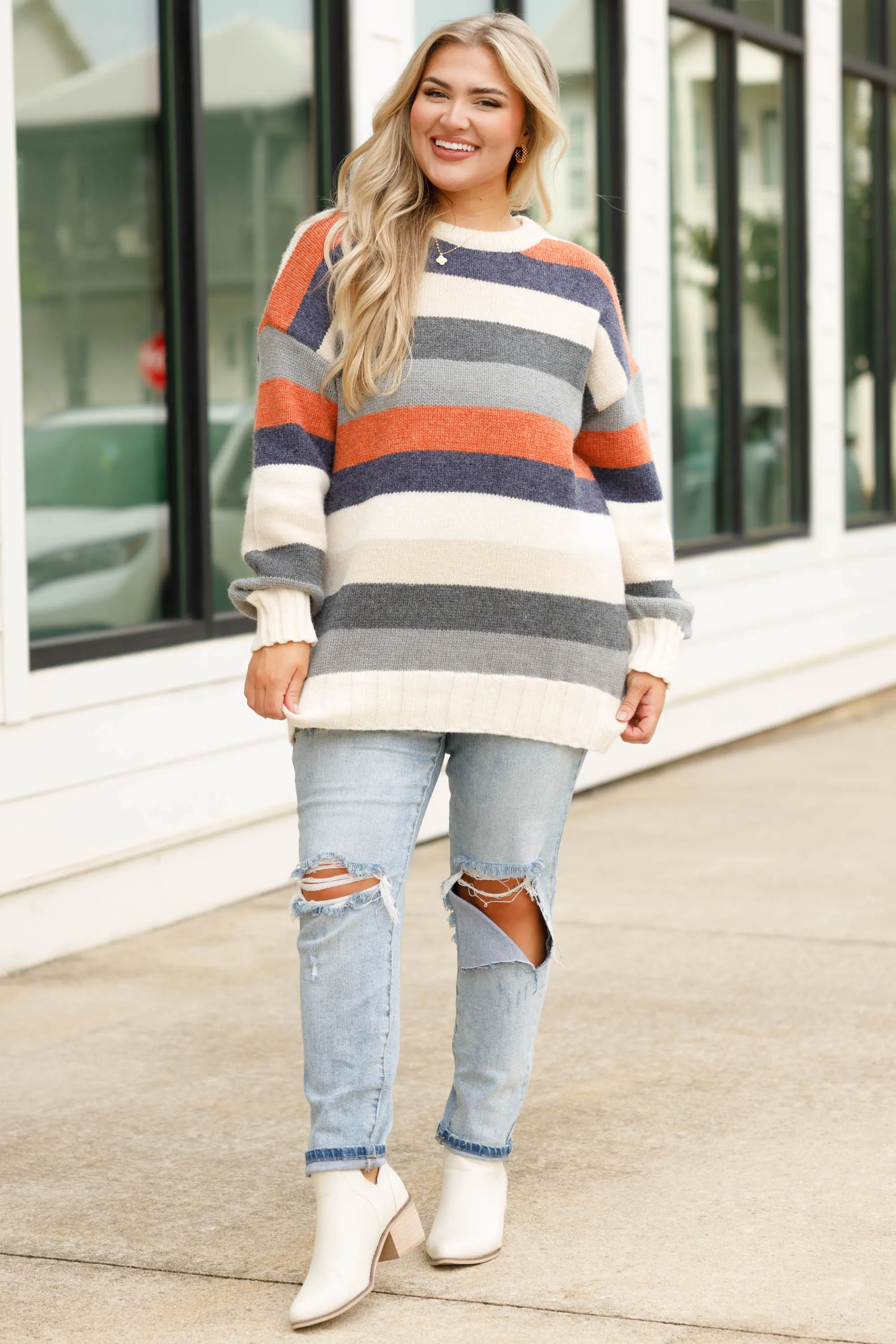 How Far We've Come Sweater, Cream