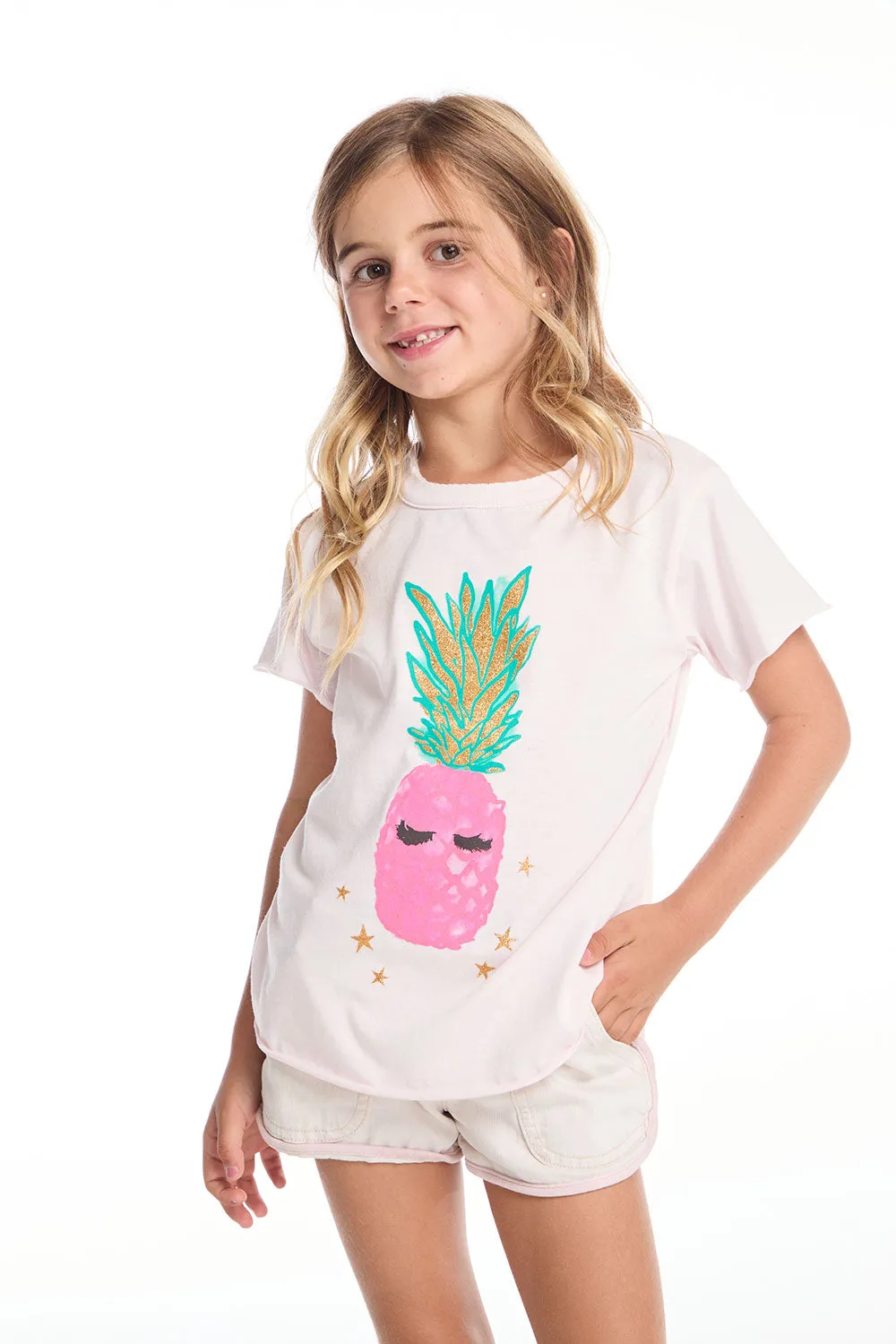 Lashy Pineapple Girls Shirttail Tee