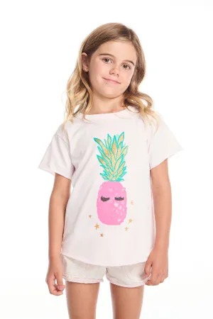 Lashy Pineapple Girls Shirttail Tee