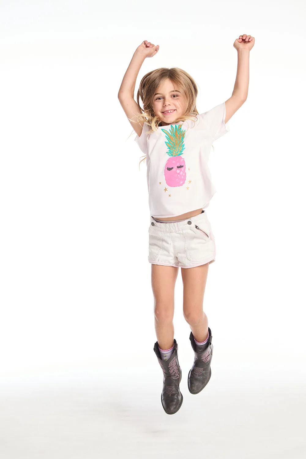 Lashy Pineapple Girls Shirttail Tee