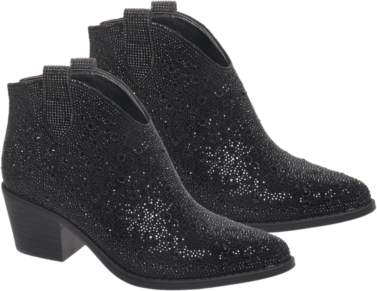 Low Cut Sparkle Bootie - Black