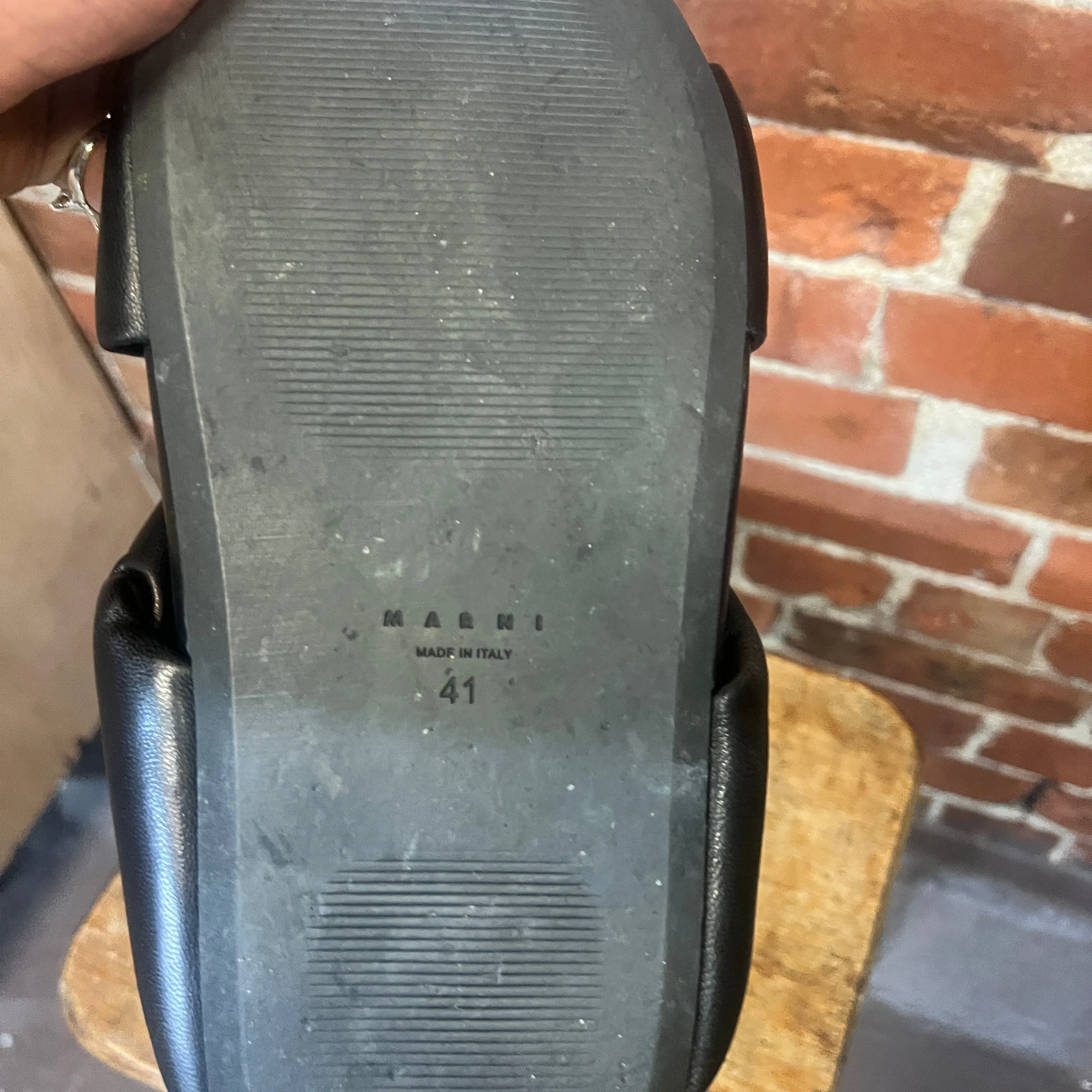 MARNI padded leather slides 41