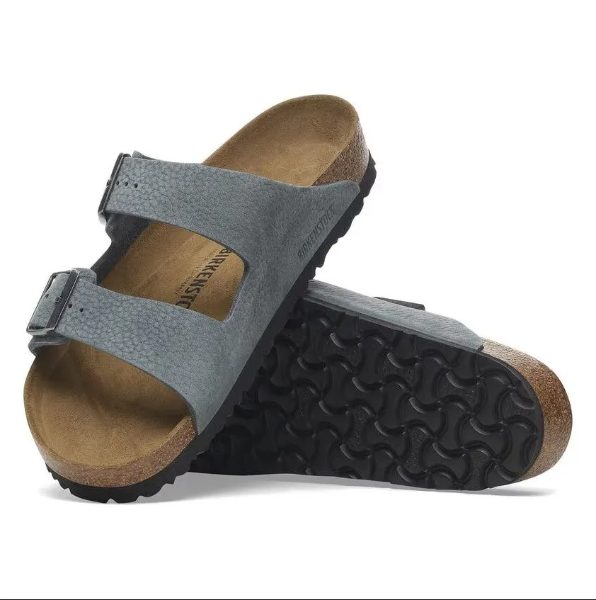 Men's Birkenstock Arizona Nubuck Leather 1029182  Color: Desert Buck Basalt Grey