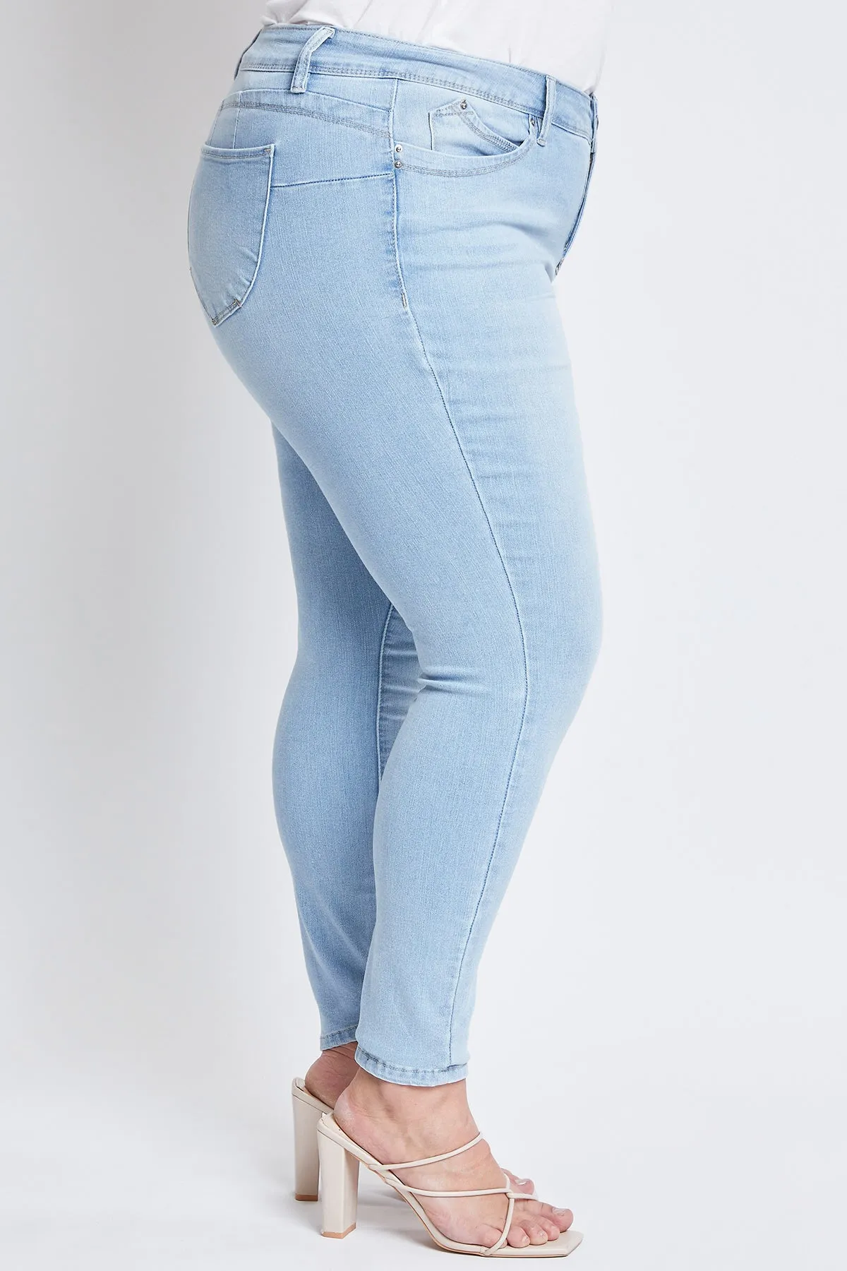 Missy Plus Wannabettabutt Mid-Rise 1-Button Skinny Jean With Regular Hem Pack Of 12