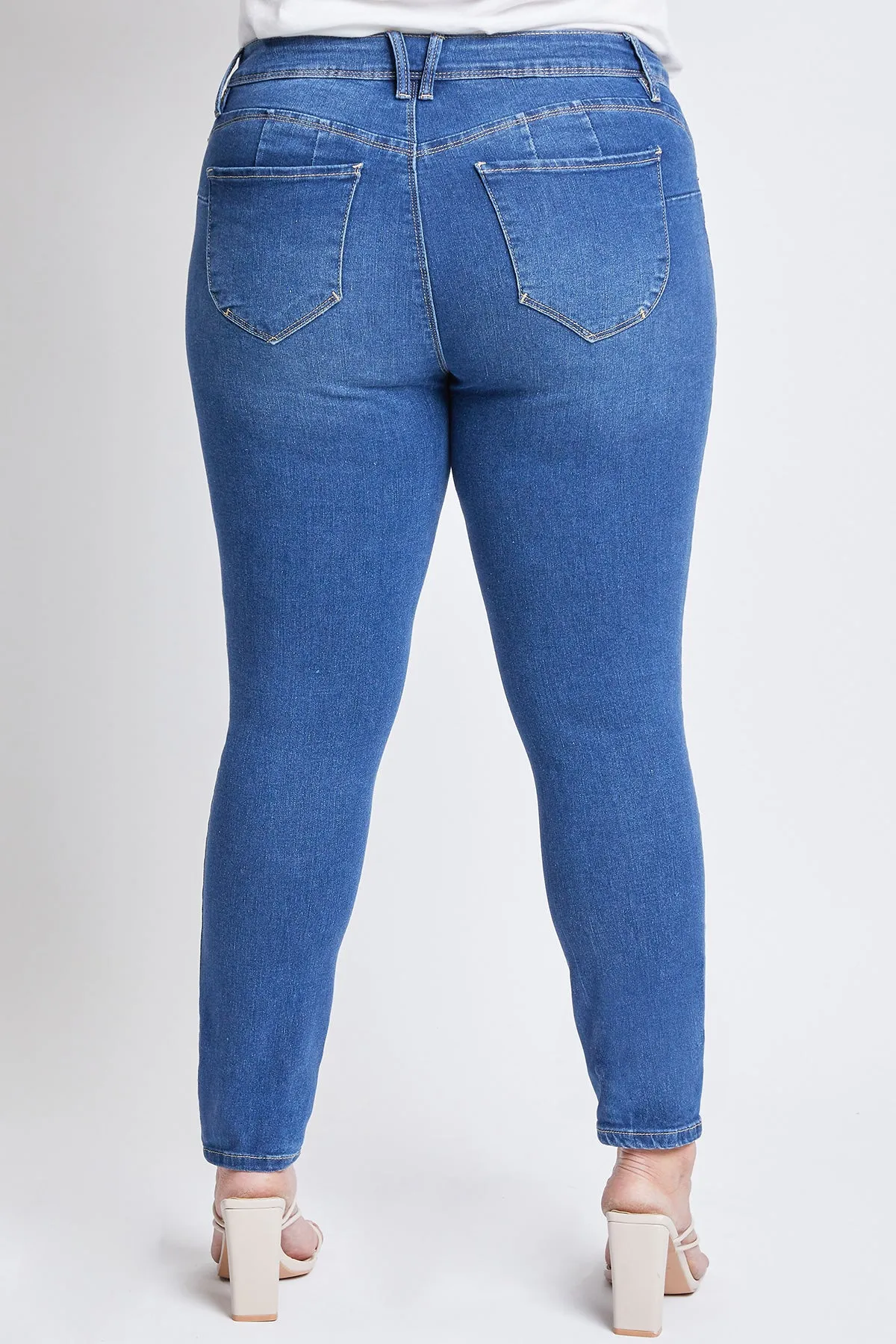 Missy Plus Wannabettabutt Mid-Rise 1-Button Skinny Jean With Regular Hem Pack Of 12
