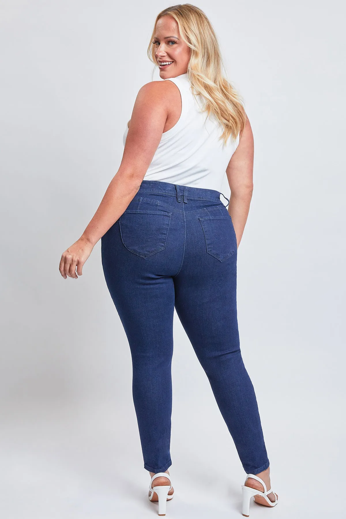 Missy Plus Wannabettabutt Mid-Rise 1-Button Skinny Jean With Regular Hem Pack Of 12