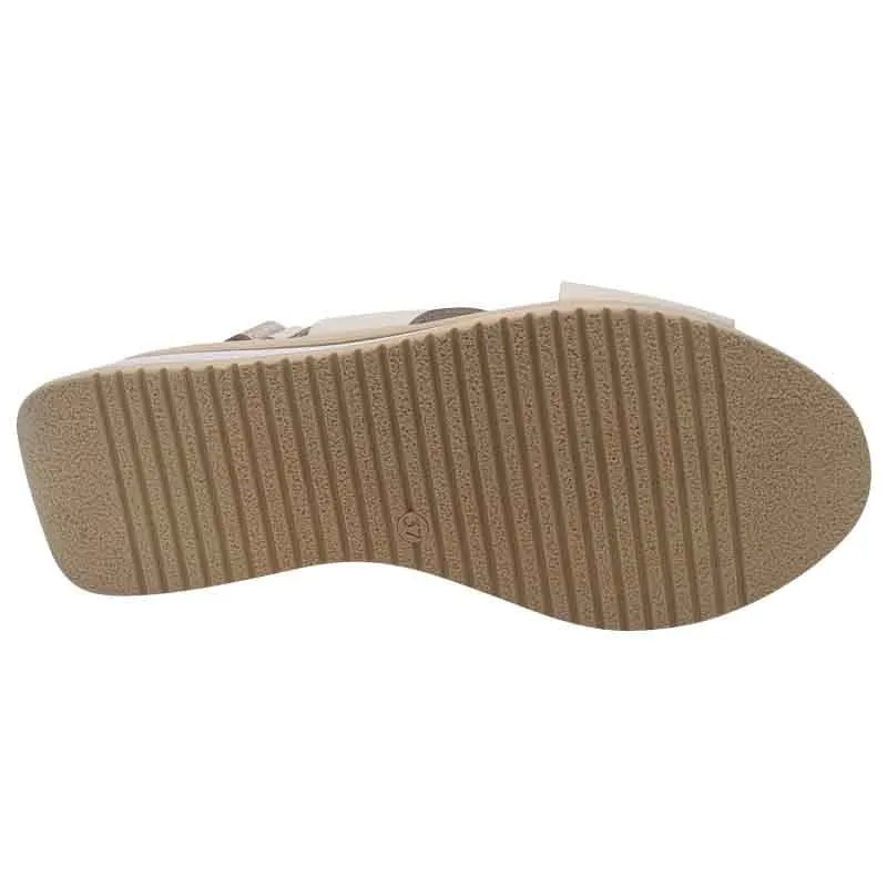 Oh My Sandals Womens Beige Leather Sandal - 5661