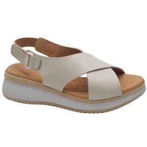 Oh My Sandals Womens Beige Leather Sandal - 5661
