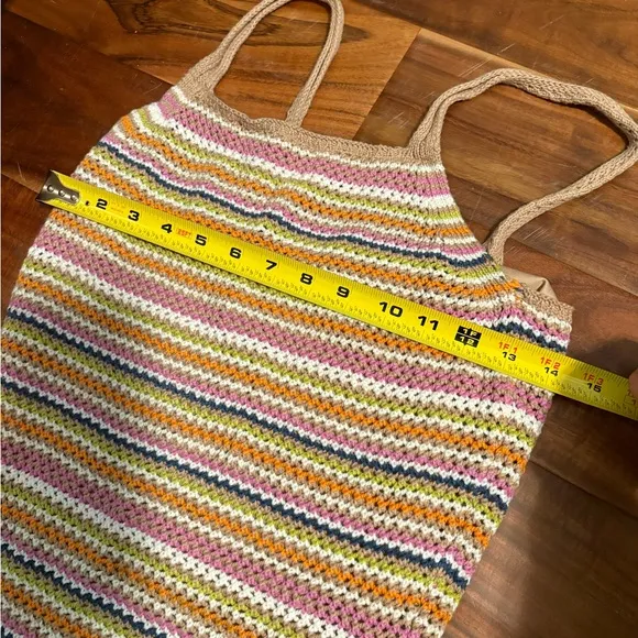 Olive   Oak Multicolor Striped Knit Dress medium crocheted