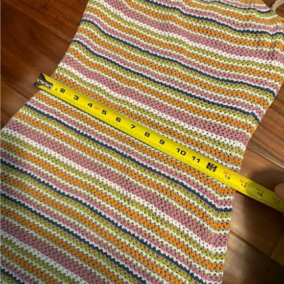 Olive   Oak Multicolor Striped Knit Dress medium crocheted