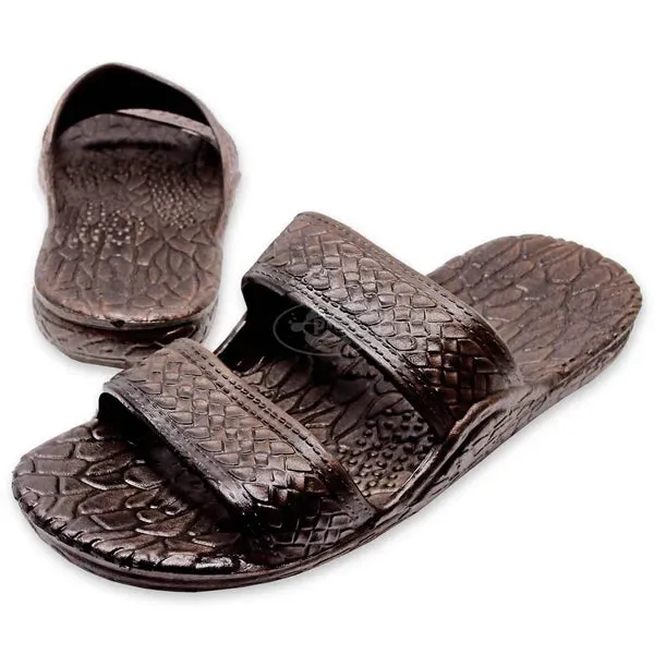 Pali Hawaiian Two Strap Dark Brown Sandals