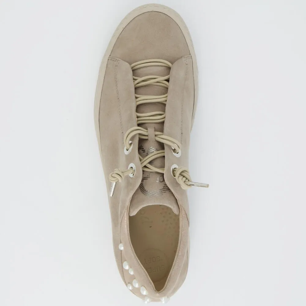 Paul Green Super Soft Leather Trainers 5476 Beige Cashmere