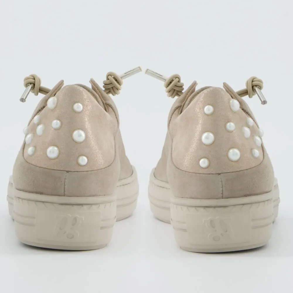 Paul Green Super Soft Leather Trainers 5476 Beige Cashmere
