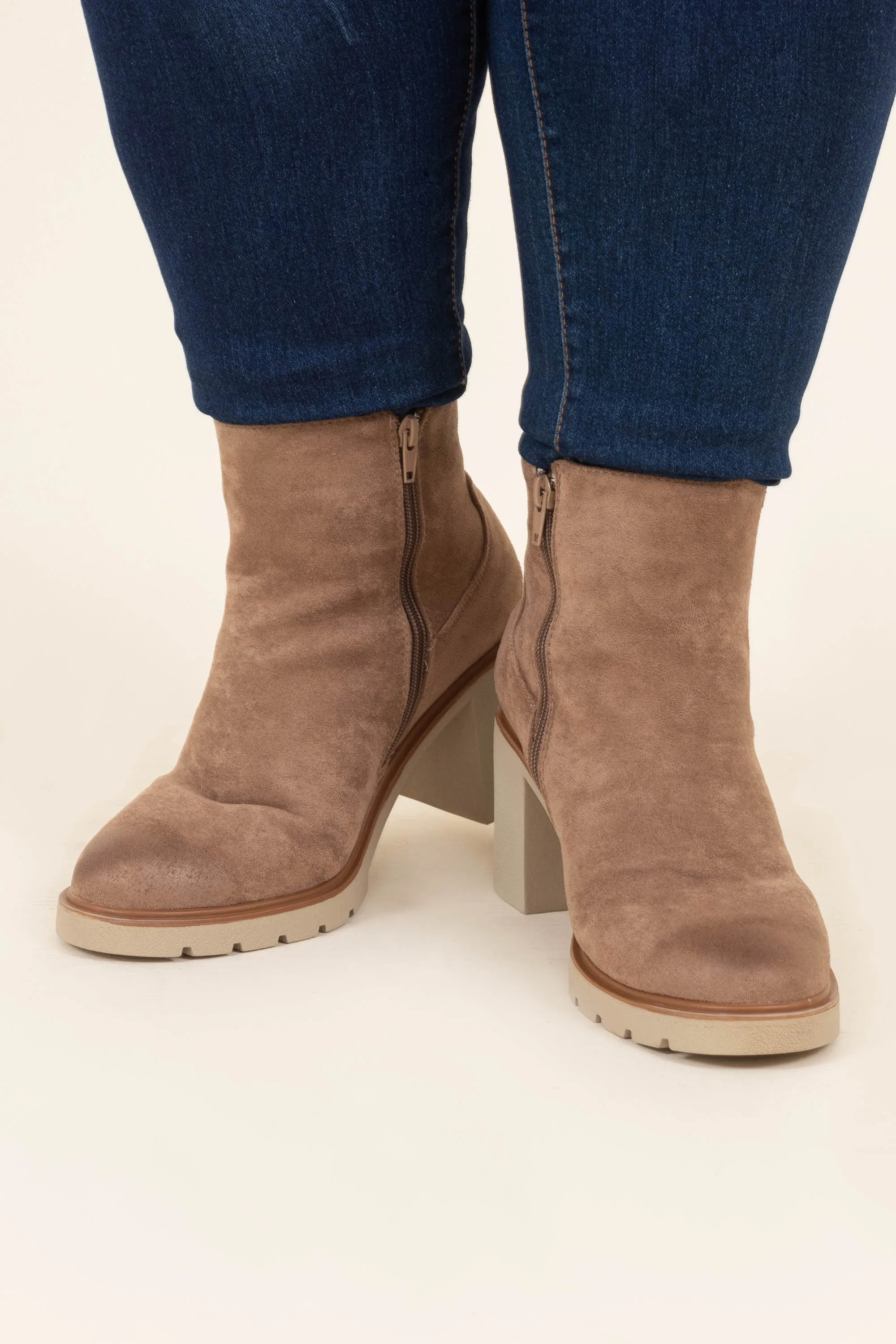 Pretty Girl Swag Booties, Taupe