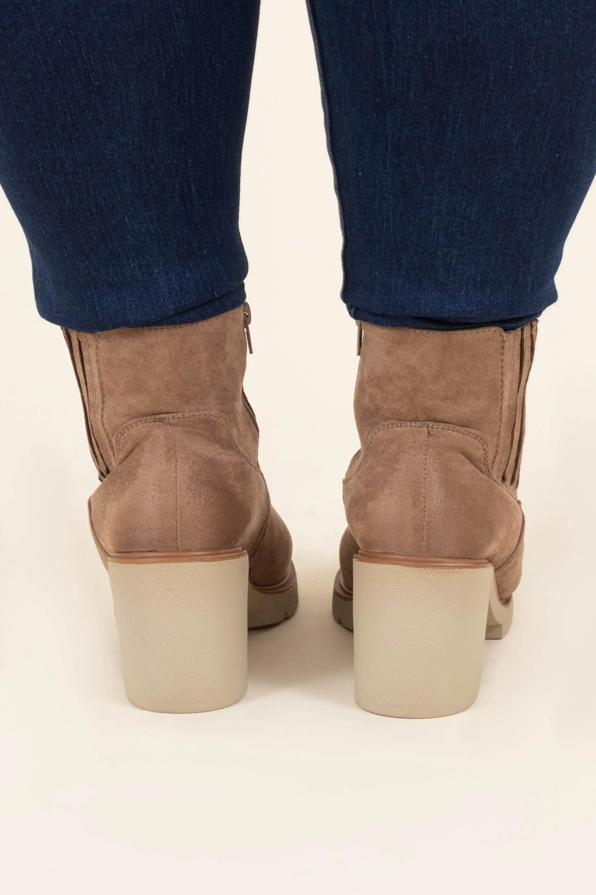 Pretty Girl Swag Booties, Taupe